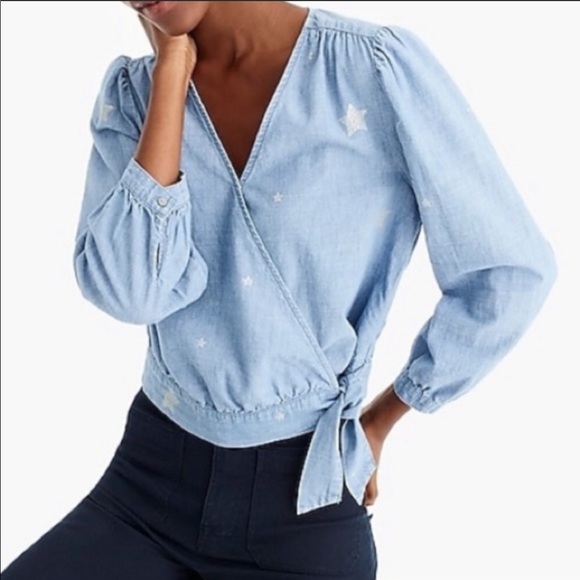 J. Crew Star Wrap Top - Picture 4 of 7